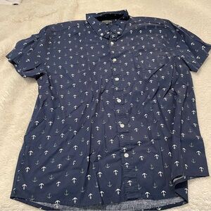 Canyon Creek Navy Anchor Print Shirt 3XL. Item # 11098